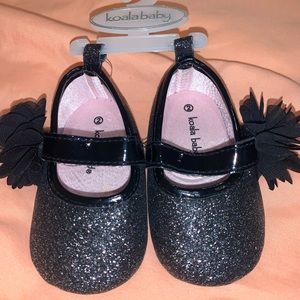 Black Glitter Slippers